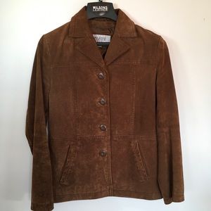 Wilsons Leather Camel Color Suede Jacket Size M
